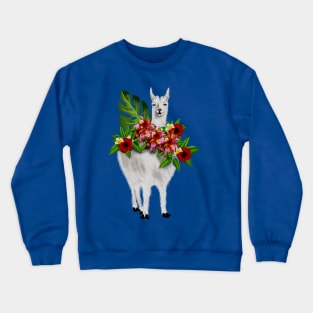 Llama Tropical Floral Crewneck Sweatshirt